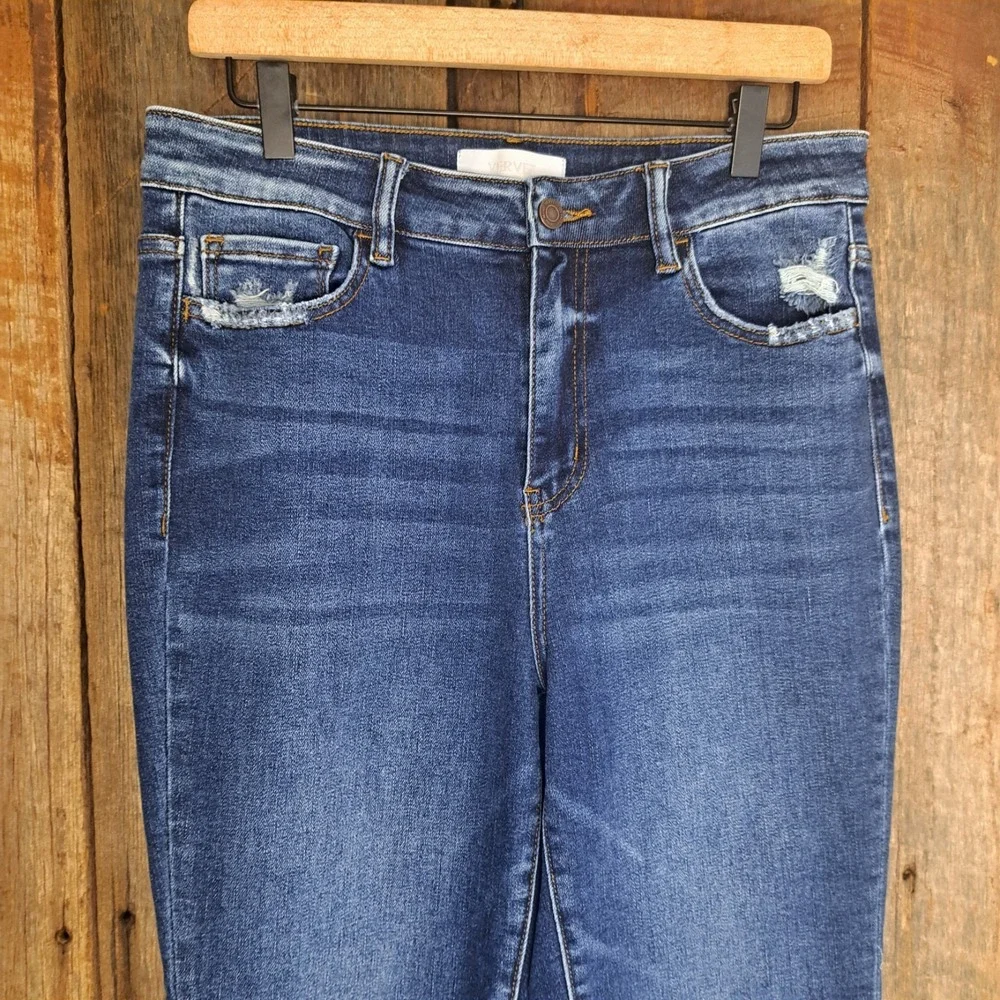 Western Indie Vervet Chemical Mood High Rise Ankle Kick Flare Jeans Womens 30